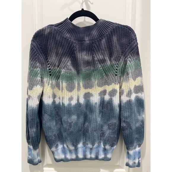 YFB Bernice Sweater // Blue Tide Terra Wash Knit Woven Sz M - Picture 9 of 10